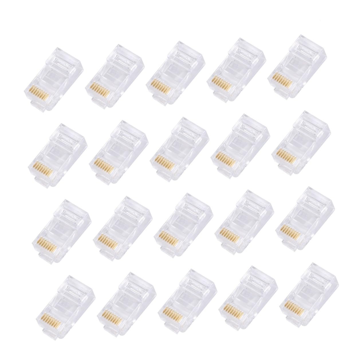 KICHOUSE 1000pcs 8 Network Cable Plug Pass Through Connector 8 Pin Network Plug Network Cable Terminal Cat5 Cable Ends Network Modular Plug Cat6 Crimp Network Cable Modular Plug White