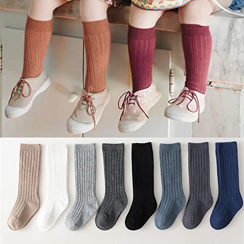 Baby Toddlers Kids Knee High Socks Cozy Warm Cotton Uniform Sports Socks Dress Socks Cable Knit Long Stockings3