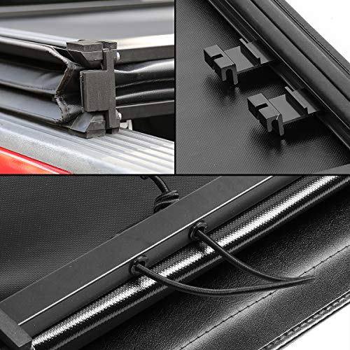 Image of DNA MOTORING Truck Bed Soft Tri-Fold Adjustable Tonneau Cover Compatible with 15-23 Ford F150 8Ft Fleetside / Styleside Bed, TTC-TRISOFT-013