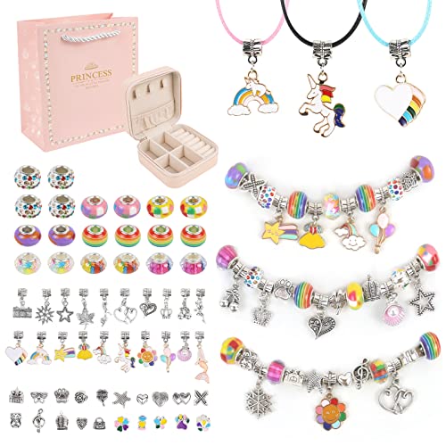 Bijoux Enfants Fille Cadeau Fille 6 7 8 9 10 Ans, Creation Bijoux Fille Bracelet Enfant Fille Kits de Loisirs Créatifs Jeux Fille 5 6 7 8 Ans Licorne Fille Kit Creatif Enfant Cadeau Enfant 5-13 Ans