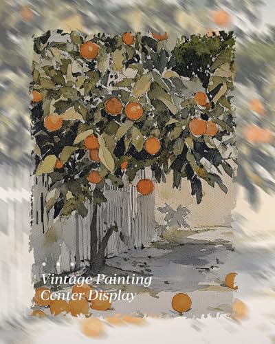Image of HUARCEY Gold Framed Vintage Wall Art for Living Room Country Orange Trees Earthy Room Decor Aesthetic Oil Painting Wall Picture Farmhouse Canvas Print Artwork for Kitchen Bedroom Bathroom Decor 12x16