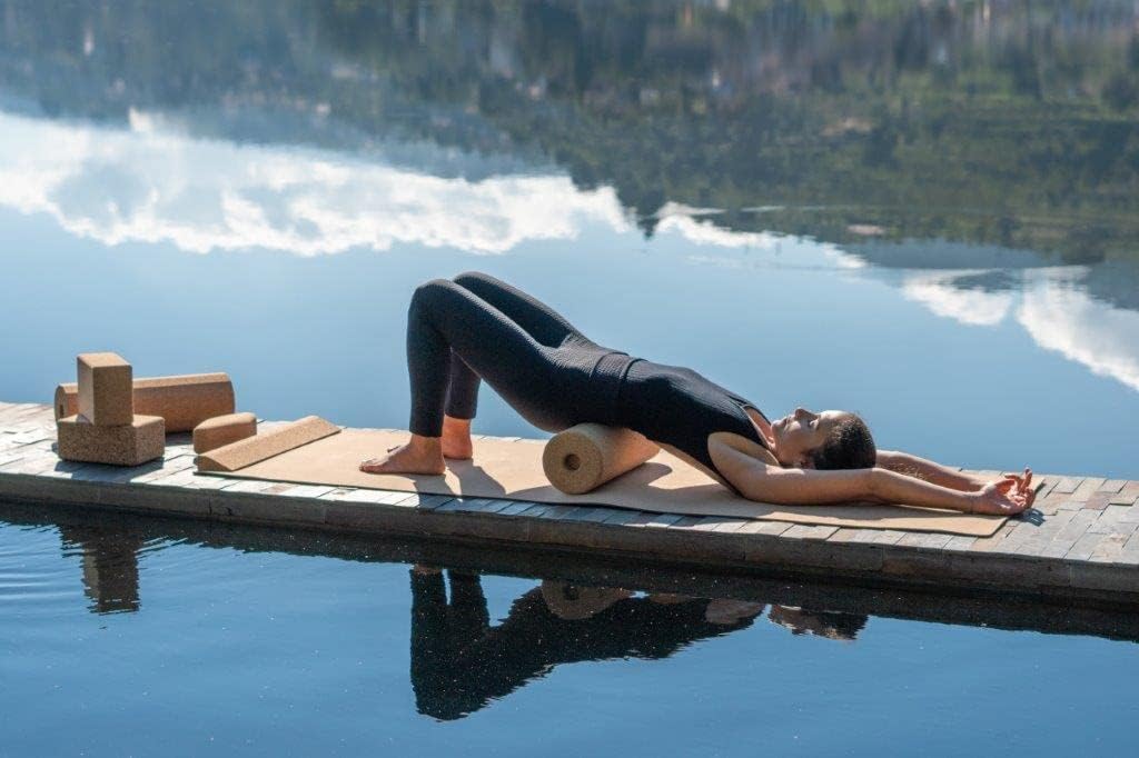 Go4Cork Smooth Cork Yoga Roller and Massage Roller for Massage, Stretching, Tension Relief & More | Non-Slip, Durable, Hypoallergenic & Sustainable Yoga Roller, 18" x 6", (Natural Cork) : Sports & Outdoors