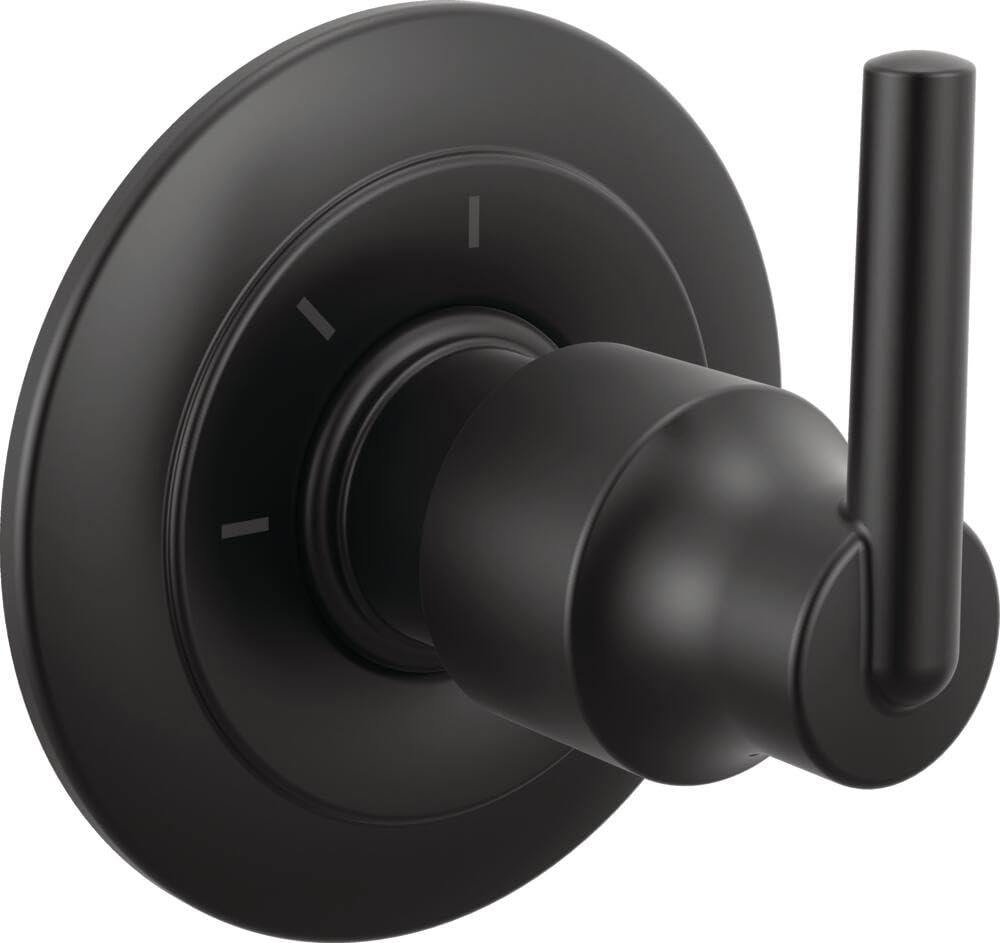 Delta Faucet Trinsic 3-Setting Shower Handle Diverter Trim Kit, Diverter Valve Trim Kit Black, 3 Way Shower Diverter, Delta Diverter Trim, Matte Black T11859-BL (Valve Not Included)