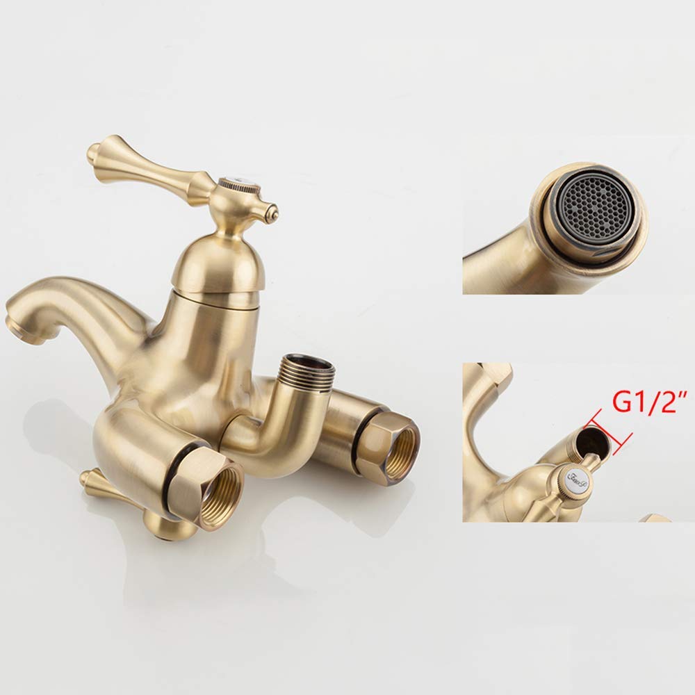 Zestaw prysznicowy Rain Bronze z mieszaczem i natryskiem, montowany na ścianie, z baterią natryskową, słuchawką prysznicową i wylewką wannową.,