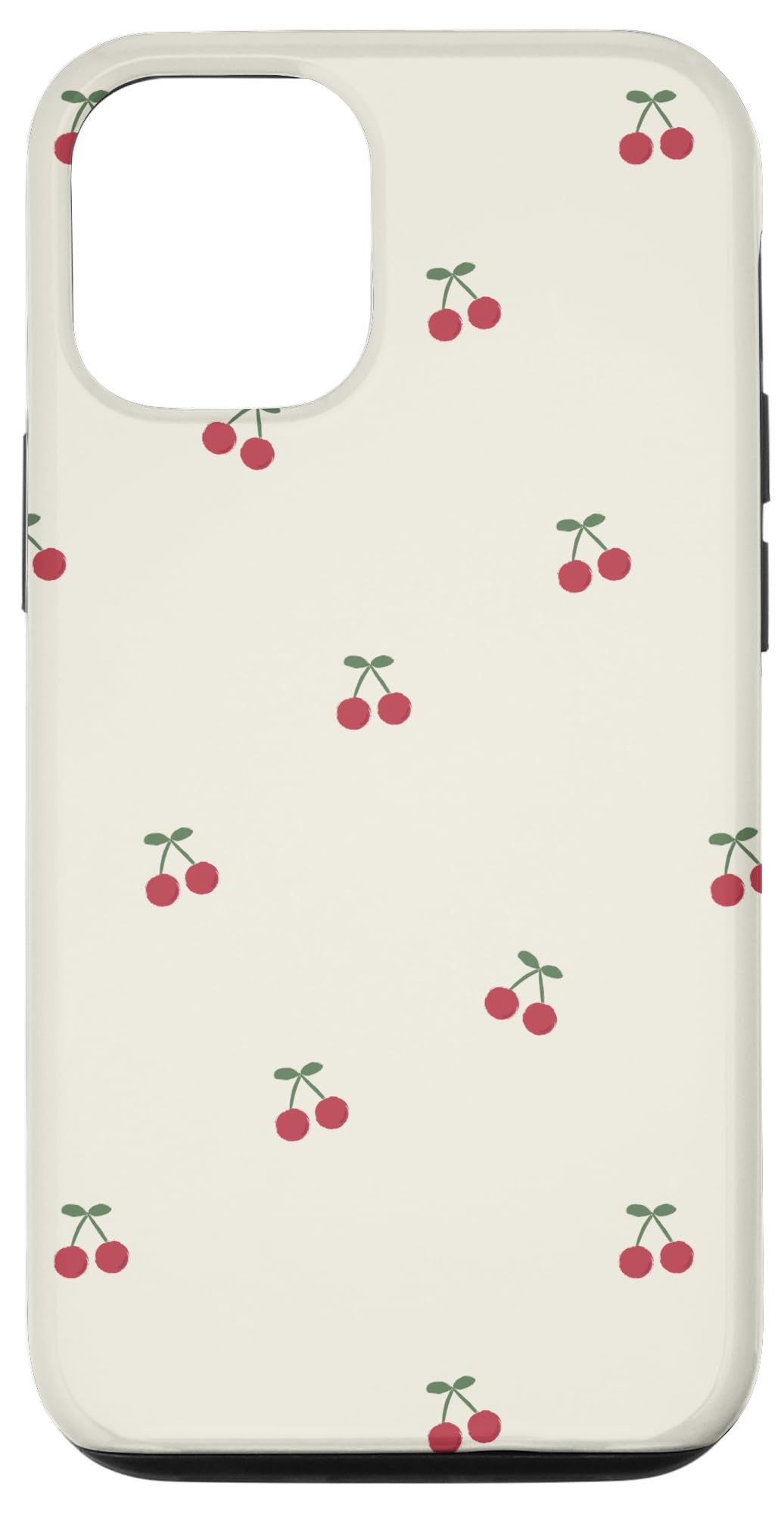 iPhone 14 Pro Minimalistic Cherry Aesthetic Pastel Beige Case