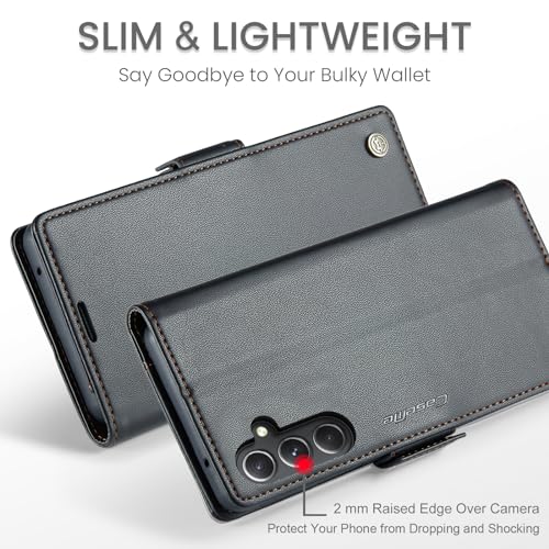 HAII Flip Wallet Case for Samsung Galaxy S24 Plus, with RFID Blocking Credit Card Slot Kickstand Magnetic Closure Protective Cover for Samsung Galaxy S24 Plus 5G (2024) (Black) by HAII - Image 2