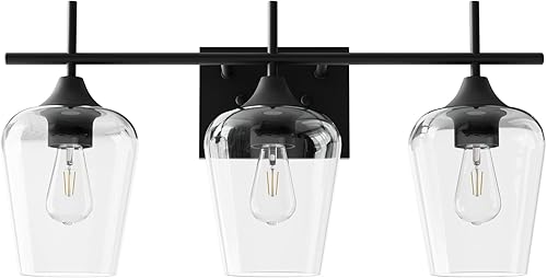 Miniatura 9 de VONLUCE Bathroom Vanity Light, 2 Light Bathroom Light Fixture Over Mirror, Bathroom Wall Lamp with Clear Glass, Modern Brushed Nickel Vanity