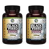 Amazing Herbs Premium Black Seed Oil Capsules - High Potency, Cold Pressed Nigella Sativa Aids in Digestive Health, Immune Support & Brain Function - 60 Count, 1250mg (Pack of 2)