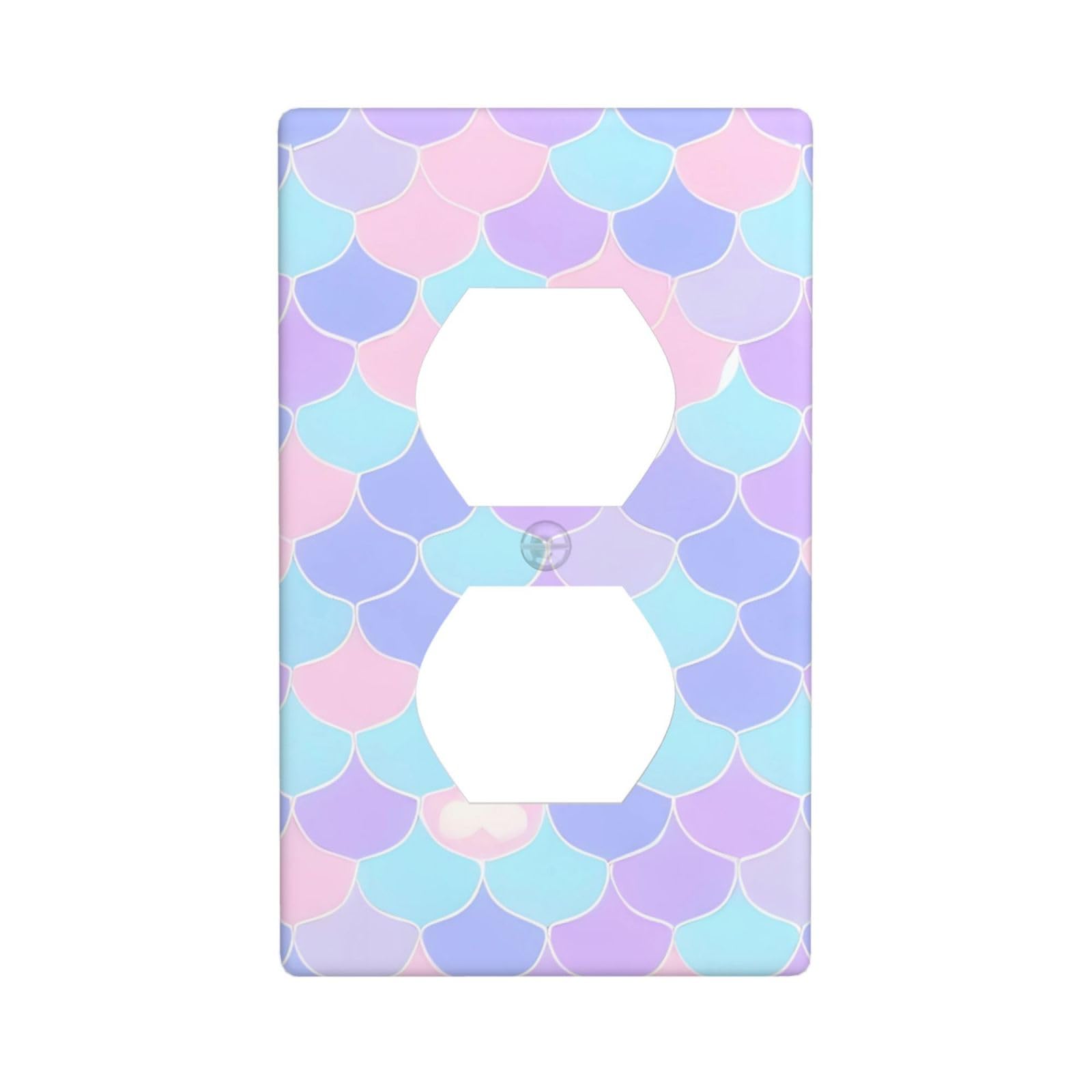 Mermaid Tattoo Decorative Switch Plate Cover-Unbreakable Polycarbonate Wall Plate for Home Office, 1 Gang with Screws