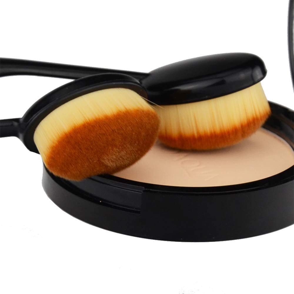 MAYU Black Ink Blending Oval Makeup Brush for Broad Application - 6pcs 1