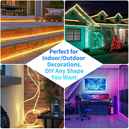 Led Rope Lights Outdoor Battery Operated String Lights, 33Ft 100Led Outside Lights Usb Powered, 16 Color Tube Lights Waterproof With Remote For Bedroom Camping Garden Patio Christmas Indoor Decor #TOP4