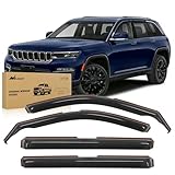 Nilight In Channel Rain Guards for Jeep Grand Cherokee L 2021 2022 2023 2024 2025 Side Window Deflectors Vent Visors, Smoke Tint, Car Window Shade for Rain/Snow, Reduce Wind Noise, Car Wash Safe, 4PCS