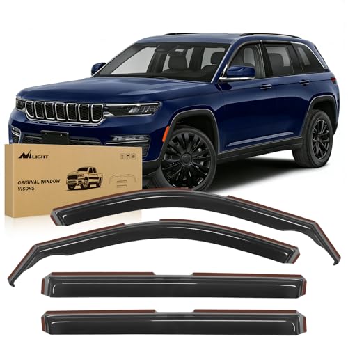 Image of Nilight in Channel Rain Guards for Jeep Grand Cherokee L 2021-2025, 4PCS