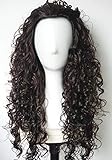 Black Curly wig Costume Wig Long Curly 28inches Synthetic Wigs Costume Halloween adult men (Natural Black)