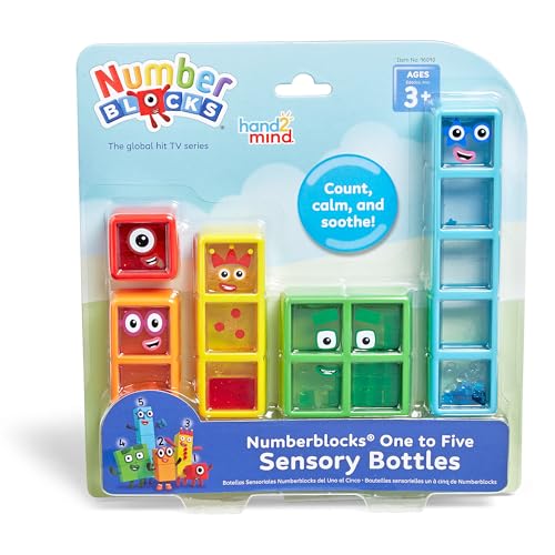 hand2mind Numberblocks One to Five Sensory Bottles, Numbers for T...