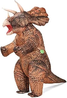 Inflatable Jurassic Triceratops Costume Outfit for Adult Dino Costume Funny Air Blow up Costume Party Fancy Dinosaur Suit