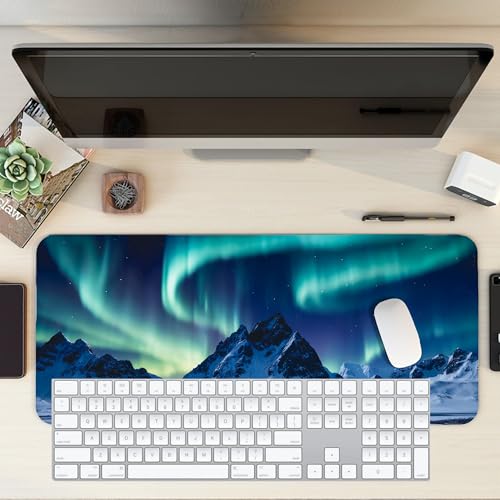 Image of Arora Mountain XL Extended Gaming Mouse Pad | XXL Large Desk Mat 60x30cm for Laptop & PC | Non-Slip Rubber Base, Waterproof, Durable & Smooth Surface | Office, Gaming & Study, asthetic