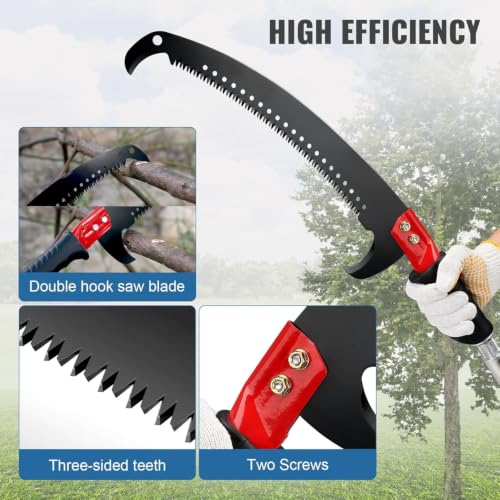 Image of Pole Saw Blade 17-Inch, 65Mn Steel Tree Pruner Replacement Blade Triple-Cut Teeth Compatible with Manual Pole Saw, Suitable for Multi-Purpose Handheld Pruning Saw