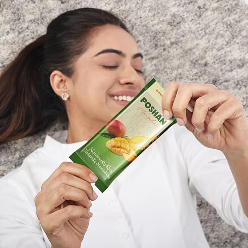 Image of POSHAN Women's Mango Bar Nutrition Protein Bar, 40 g | 8g Protein with 4G Fiber |No Added Sugar, 100% Vegetarian & Gluten-Free| Made with Dates, Ragi and Superfoods| No Trans Fat| Pack of 1