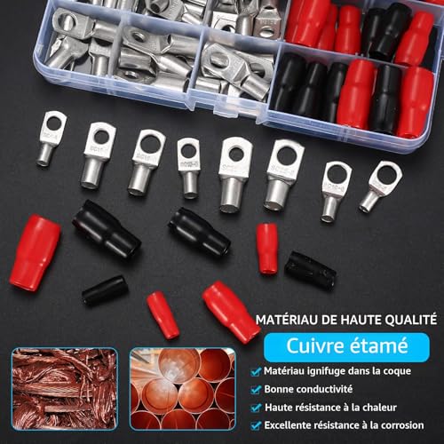 Newoutset 120 Pcs Cosses à Sertir Cuivre, SC avec Gaines Thermorétractables – vue 4