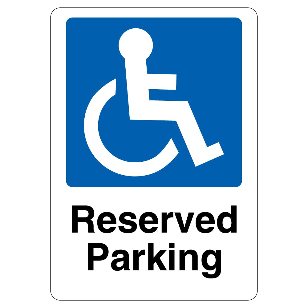 V Safety Reserved Parking - Mandatory Disabled 210 x 297 mm (A4) - 3mm Aluminium Composite Safety Sign