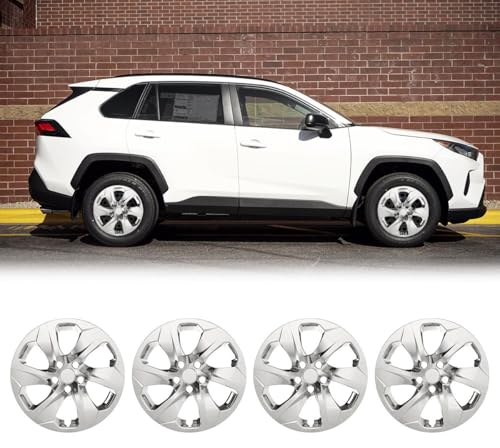 Winjet Wheel Covers Replacements 17'' Hubcaps for Toyota Rav4 2013-2018,Toyota Rav4 Wheel Covers,[Only Fit Iron Hub - Steel Wheel] (17 Inch Set of 4,Chrome)