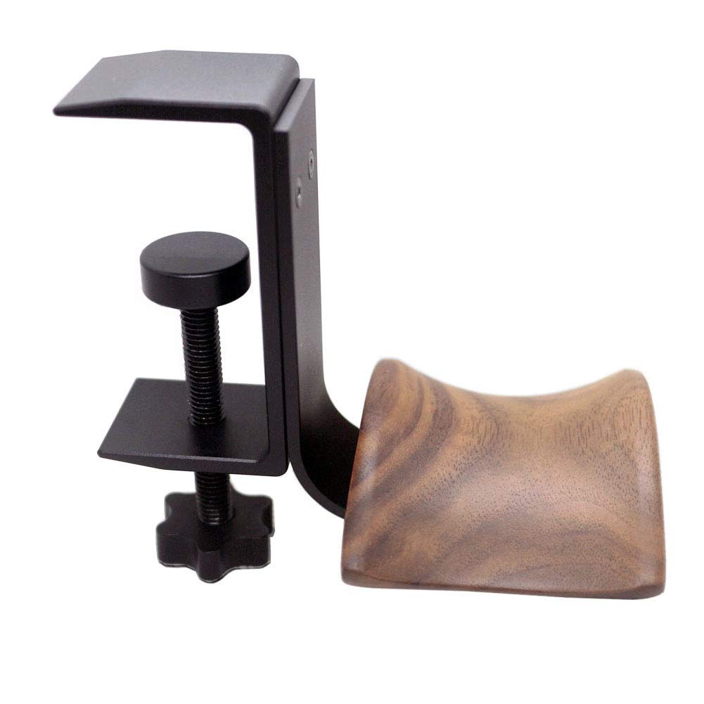 Walnut Wood Clamp Type Headphone Holder Headset Stand Hanger Bracket Clamp Rack Hook for Audio,Studio & Gaming Headphones-image-25