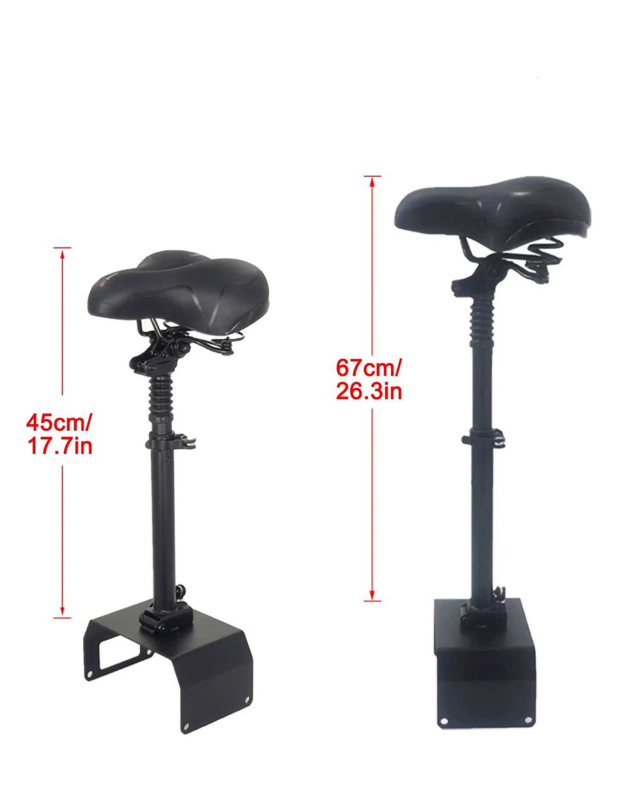 Siège Pour Trottinette Électrique NIU Kqi2 – Hauteur Réglable 45-67 Cm, Pliable, Amorti Double Ressort, 100 Kg