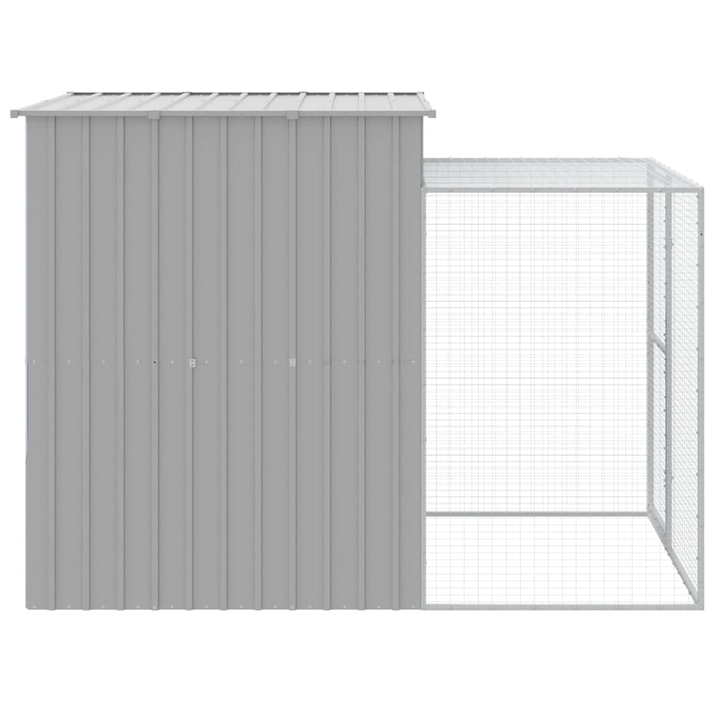 vidaXL Pollaio Area Corsa Grigio Chiaro 165x251x181 cm Acciaio Zincato