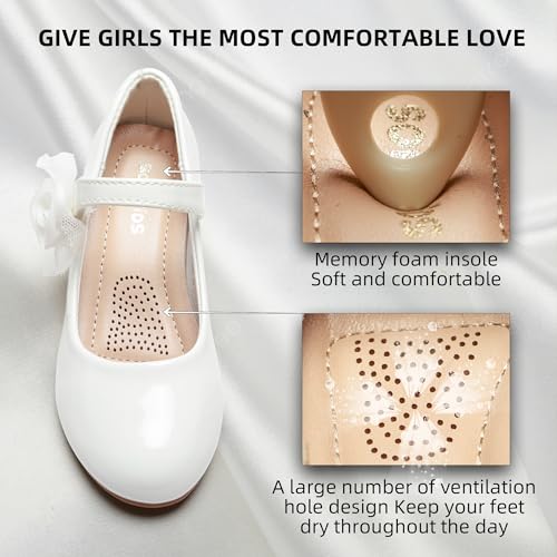 Girls Dress Shoes Low Heel Flower Girls Wedding Party Mary Jane Princess Shoes for Toddler Little Kid Big Kid2