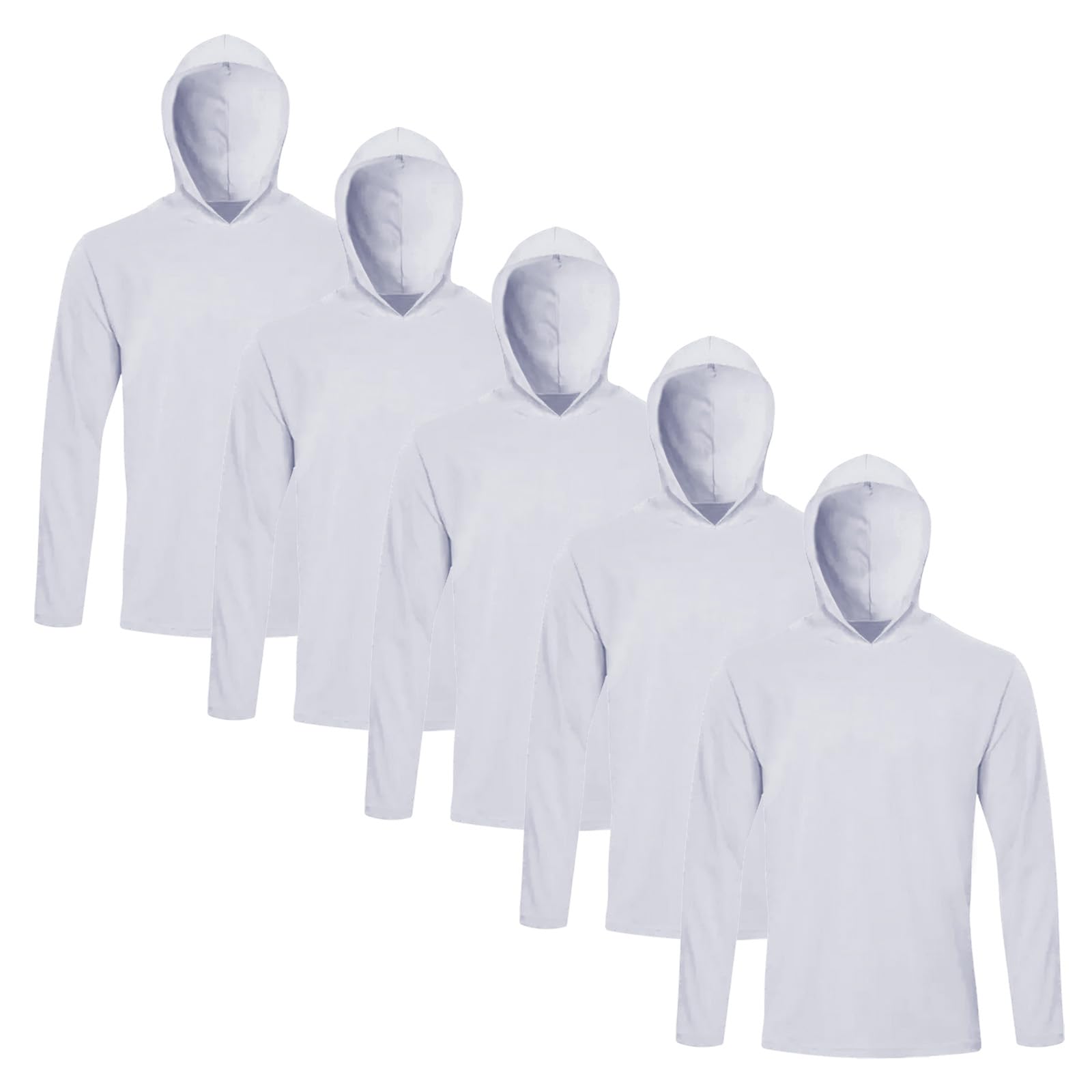 Gary Com 5 Packs Men Long Sleeve T-Shirts Quick Dry Athletic Running Activewear Workout Hoodies UPF 50+ UV Sun Protection
