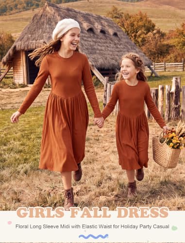 HOZIY Tween Girls Dresses 7-8 Crew Neck Casual Flowy Dress Formal School - image 2