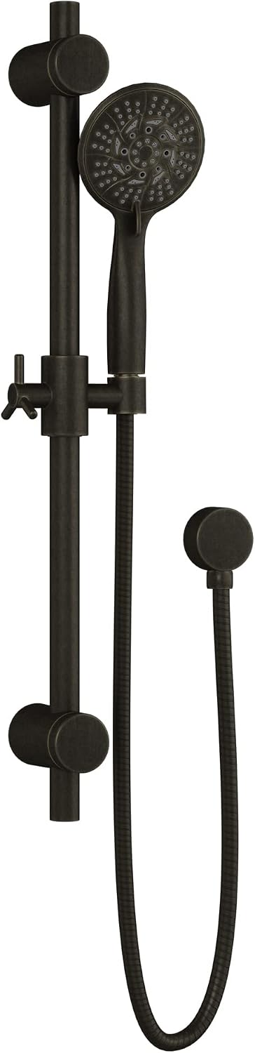 Refuge Rain Shower Head with Handheld Spray Combo - Oil-Rubbed Bronze Finish - 10" Rainfall Shower Head with Handheld Combo | Adjustable Slide Bar | 5-Function Handshower | Tru-Temp Valve | 2.5 GPM