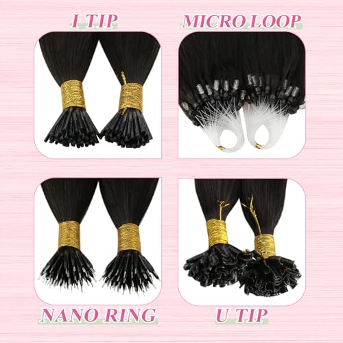Image of YoungSee U Tip Extensions Human Hair Balayage Utip Hair Extensions Human Hair Brown with Blonde Balayage K Tip Hair Extension Real Hair Ombre Long Hair 24In for Date Nights 50s /50g