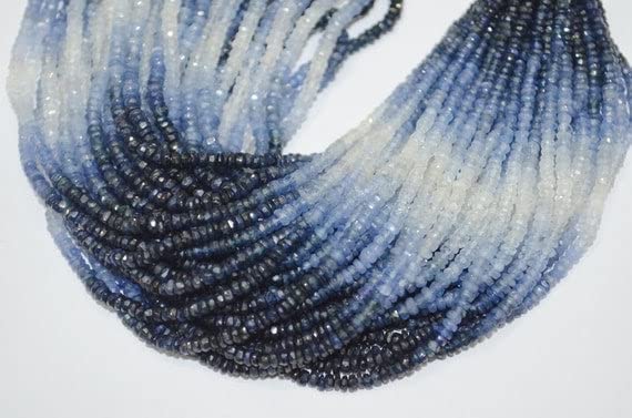 Saphir bleu perles rondelles 3mm en fil de 40cm pour loisirs créatifs