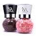 Salt Mill and Pepper Grinder Set, Beautiful glass globes with adjustable ceramic grinders