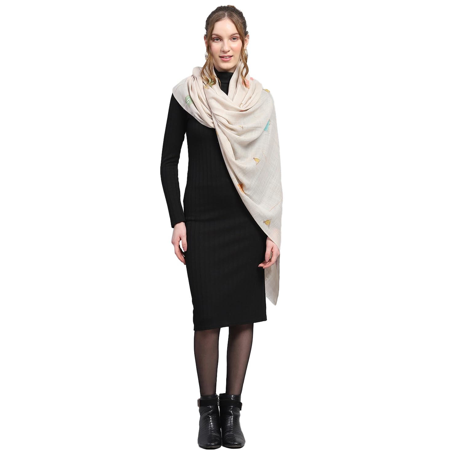 monte carlo Womens Beige Self Design Stole_224STL4521-0-28-picture-31