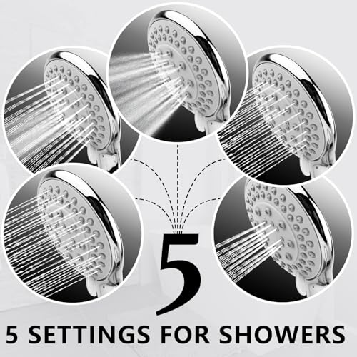 BauTangLe Handheld Shower Head Replacement for Bathroom - Elegant Upgraded Adjustable - 5 Shower Experiences - Fits Your Shower Hose - Image 2
