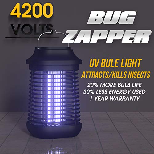 Bug Zapper 4200V For Outdoor And Indoor, Waterproof Electric Mosquito Zappers, Mosquito Lamp, Electronic Bug Zapper Light Bulb For Backyard, Patio #TOP3