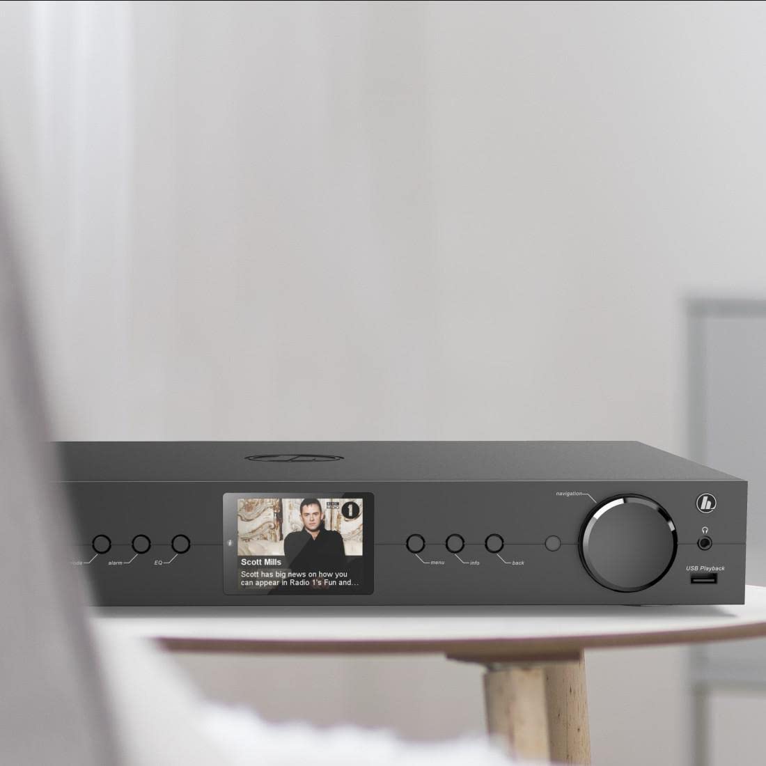 Hama iTuner Hi-FI DIT2105SBTX Dab+ Bluetooth (Tuner Internet Radio FM Dab, Tuner HiFi, Radio numérique, RX/TX, WiFi, Spotify Connect, Amazon Music, App UNDOCK, Port USB, télécommande) Noir