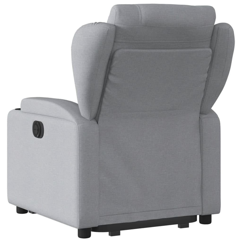 vidaXL Sillón Reclinable Elevable, Silla con Respaldo Reposabrazos, Sillón de Relax Descanso, Asiento Ajustable para Ancianos, Tela Gris Claro