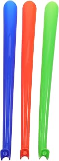 3piezas Calzador De Gancho Para Colgar Plástico Compacto Para Uso Casa Facilita Ponerse Zapatos Para Embarazadas y Personas Mayores Colores Naranja Verde y Azul