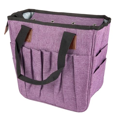 Image of BambooMN JubileeYarn Square Fabric Yarn Storage Tote Bag - Purple - 1 Bag