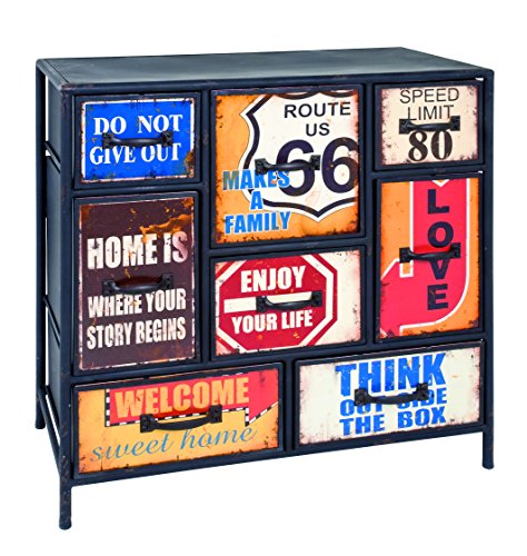 Haku 27952 Commode Métal Vintage 80 x 40 x 82 cm