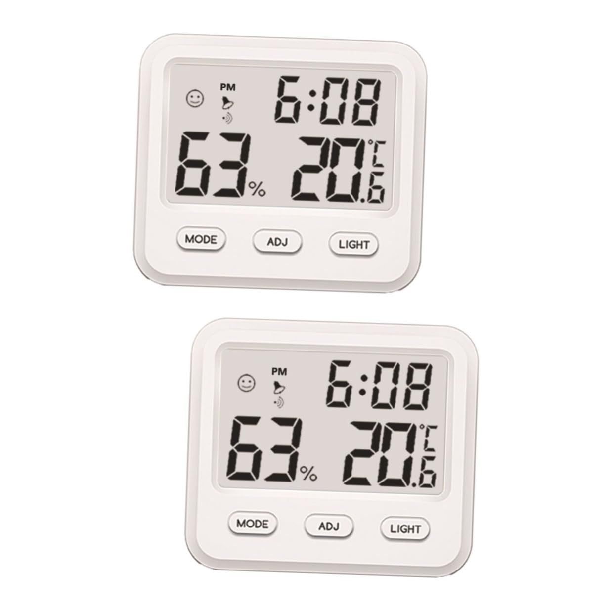 BESPORTBLE Mini Moniteur De Température Intérieure Pour Bébé 2 Pièces Hygromètre Numérique Pour La Maison Et Le Bureau Avec Horloge