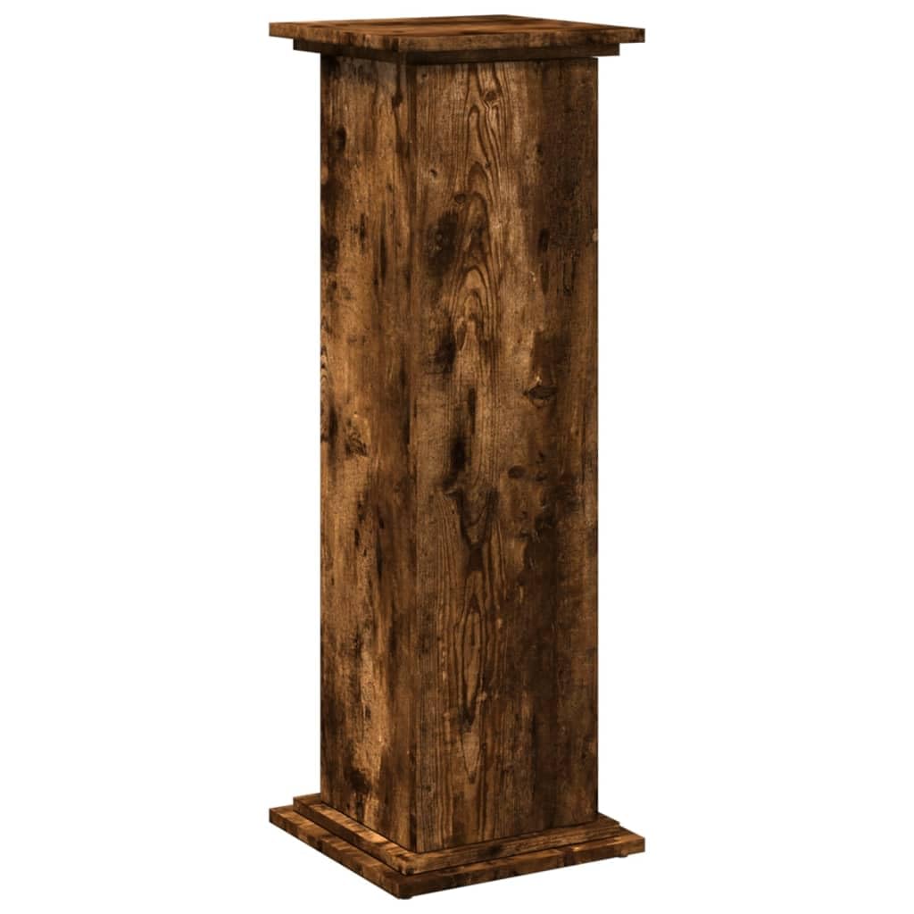vidaXL Display Stand/Storage Shelf - Smoked Oak Engineered Wood, 31x30x90 cm - 3 Compartments - Versatile Decor Storage Organizer