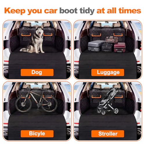 Image of Tinideya Large Rear Bumper Protector for Cars 41 x 40 Inch Bumper Guard Foldable Protective Mat Dog Blanket Cargo Liner Preventing Scratches While Unloading and Loading for SUV Van Truck Vehicle