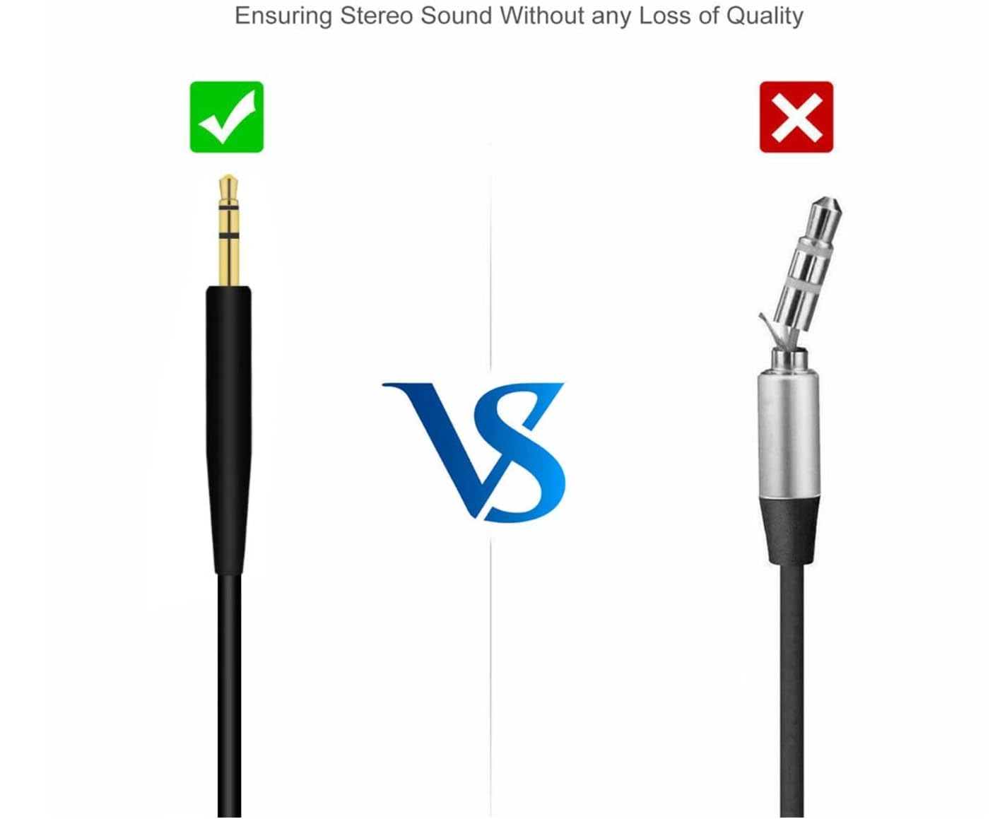 Remplacement Câble Audio Câble Aux 3,5mm à 2,5mm pour Casque | Compatible avec Bose 700 Quietcomfort 25 QC25 35 QC35 QC35II 45 QC45 JBL Tune 710BT 660NC 760NC