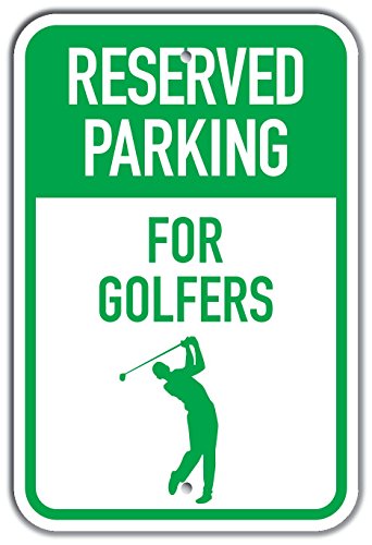 Panneau en aluminium Reserved Parking for Golfers cadeau homme