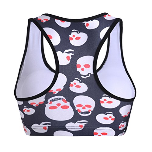 Image of Sister Amy Women's Aerobics Gym Dance Yoga Vest Printed Sports Bra Top Vest